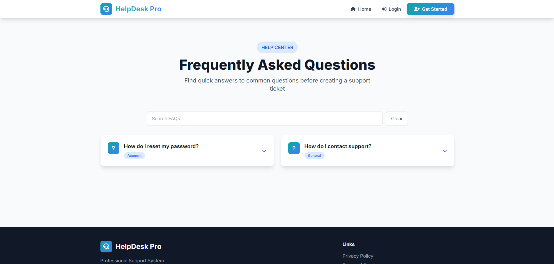 Support Ticket System